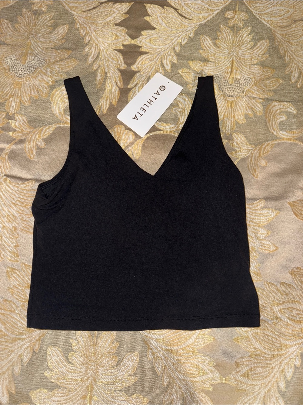 Athleta Black V-Neck Crop bra